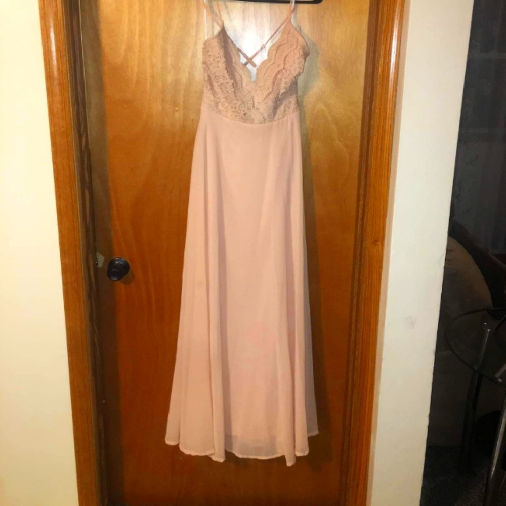 LULUS MADALYN LACE MAXI DRESS (BLUSH)